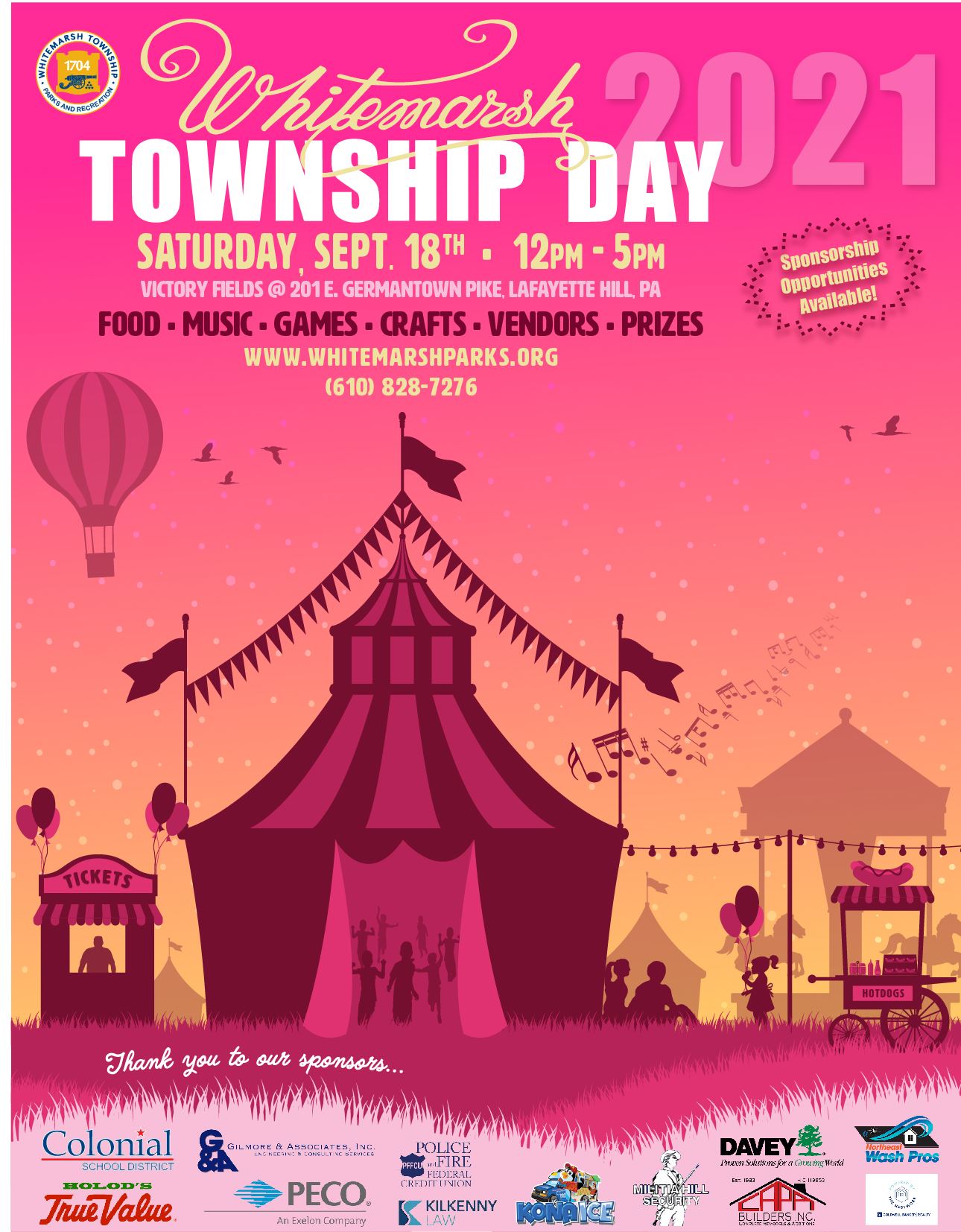 2020 Whitemarsh Township Day Flyer