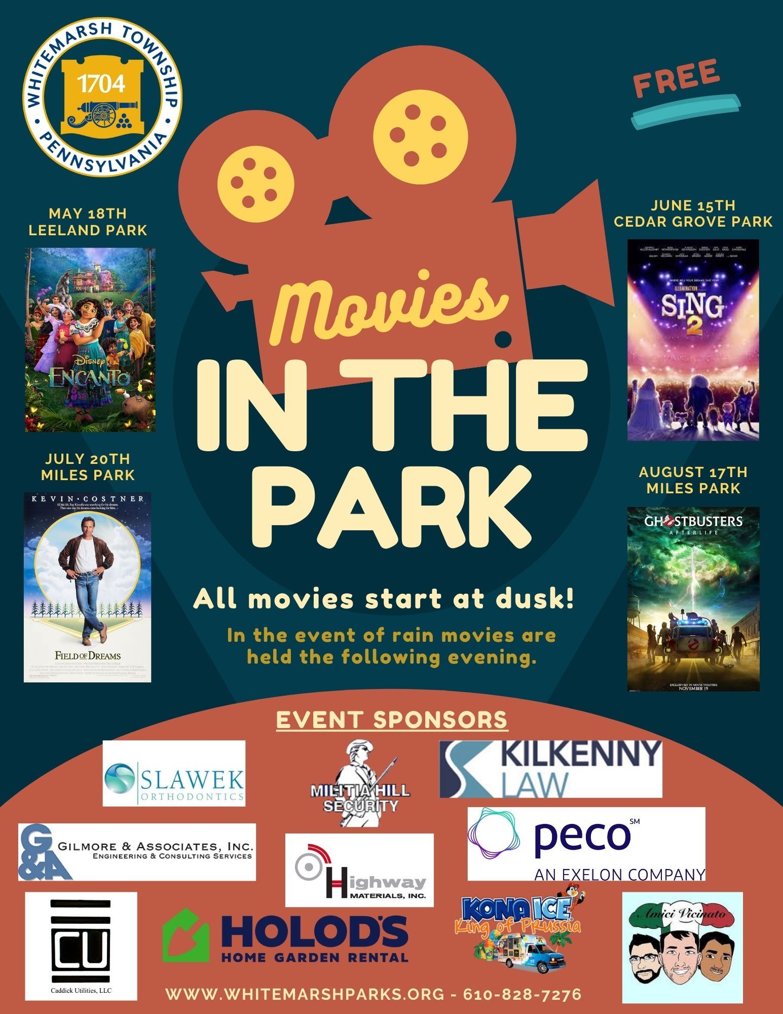 2022 Movies in the Park Flyer