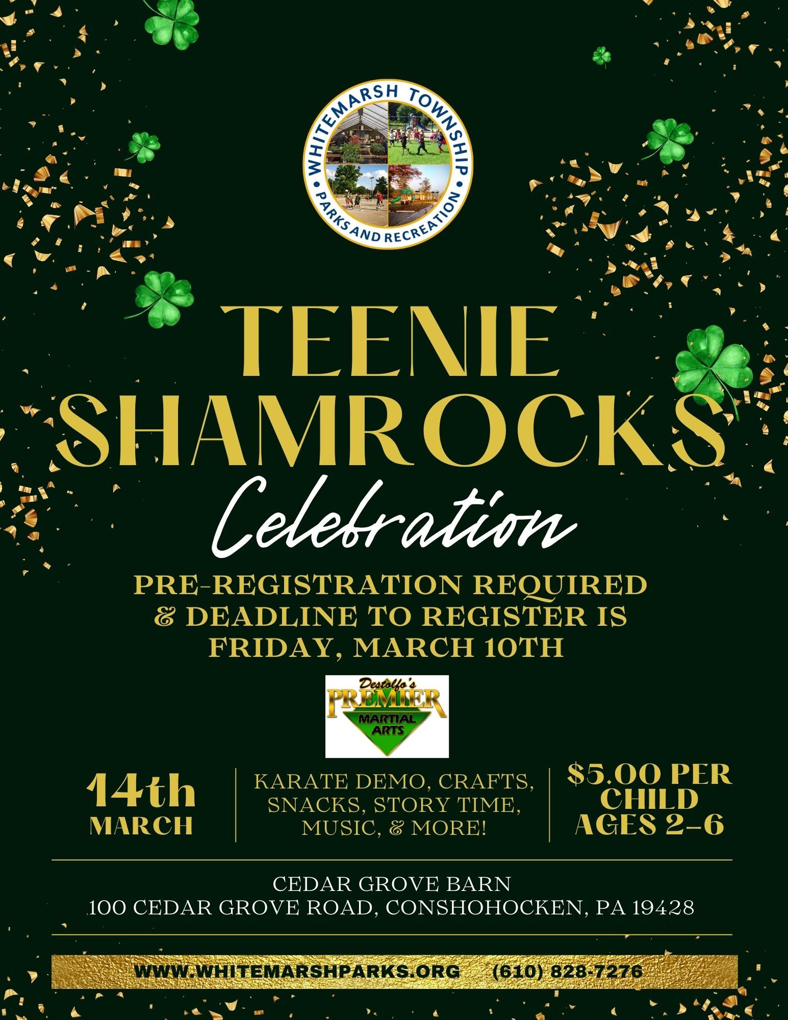 2023 Teenie Shamrock Celebration Flyer