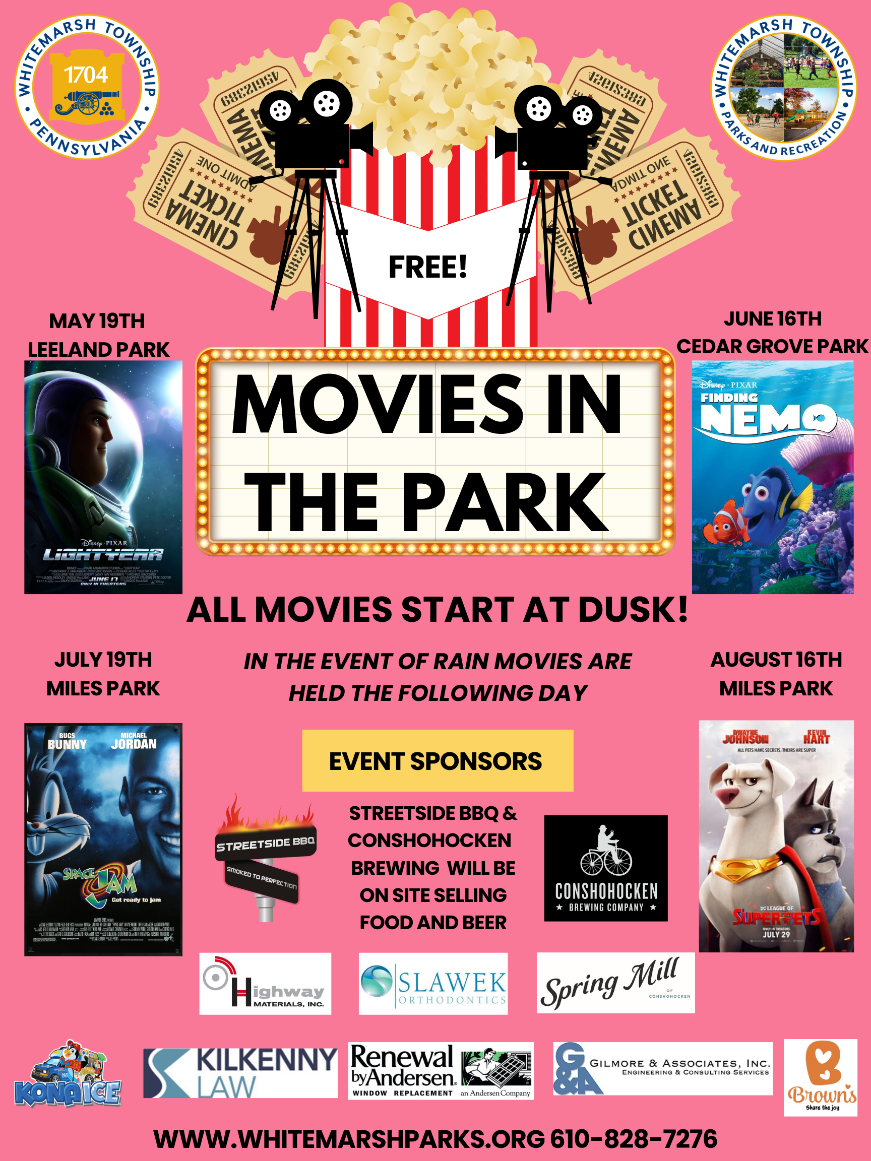 2023 Movies in the Park Flyer