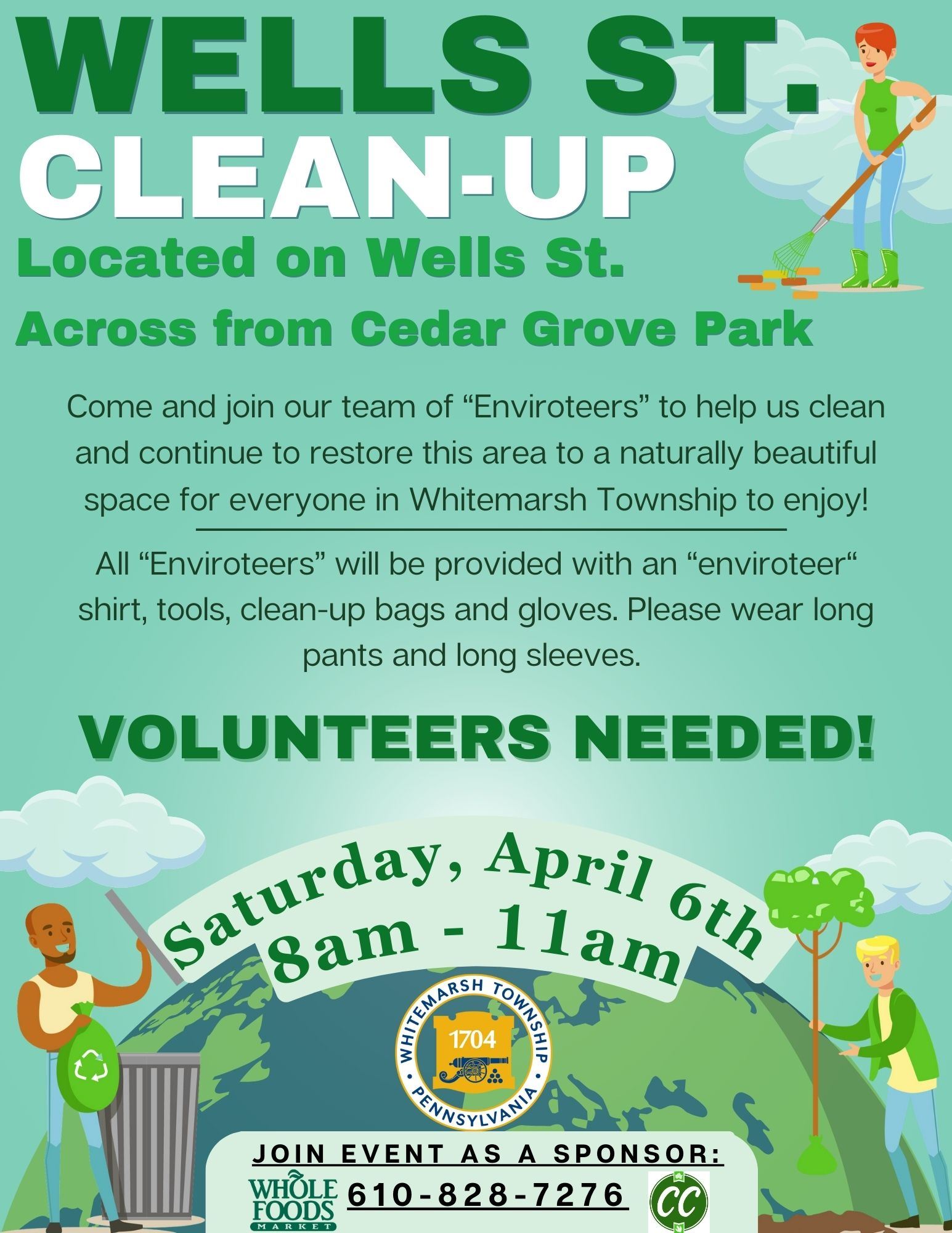 Wells Street Open Space Cleanup Flyer
